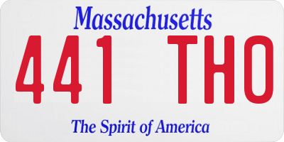 MA license plate 441TH0