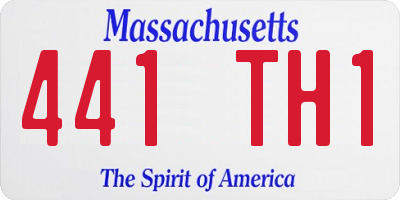 MA license plate 441TH1