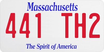 MA license plate 441TH2