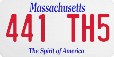 MA license plate 441TH5