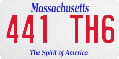 MA license plate 441TH6
