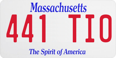 MA license plate 441TI0