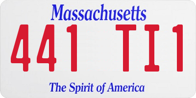 MA license plate 441TI1