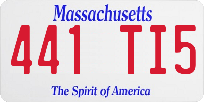 MA license plate 441TI5