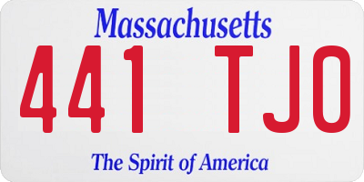 MA license plate 441TJ0