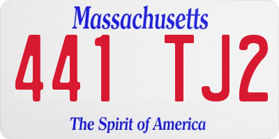 MA license plate 441TJ2