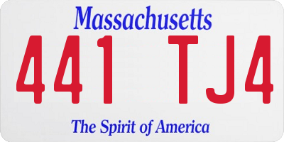 MA license plate 441TJ4