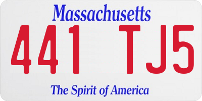 MA license plate 441TJ5