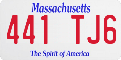 MA license plate 441TJ6