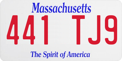 MA license plate 441TJ9