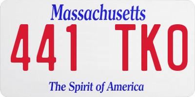 MA license plate 441TK0