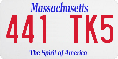 MA license plate 441TK5