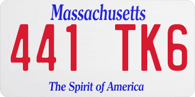 MA license plate 441TK6
