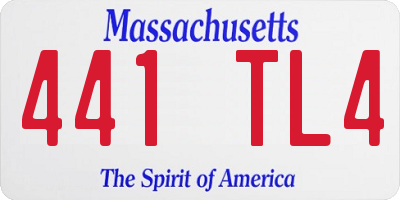 MA license plate 441TL4