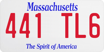 MA license plate 441TL6