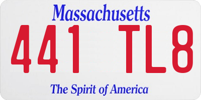 MA license plate 441TL8