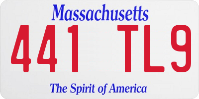 MA license plate 441TL9
