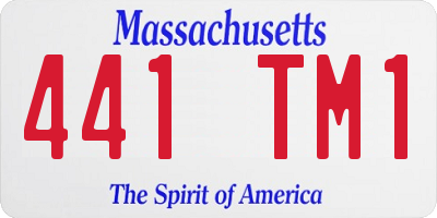 MA license plate 441TM1