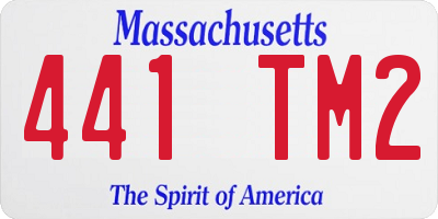 MA license plate 441TM2