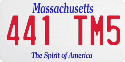 MA license plate 441TM5