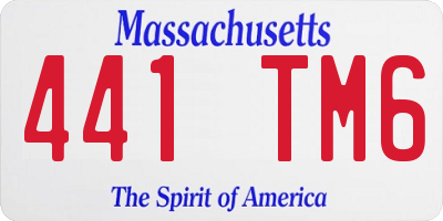 MA license plate 441TM6