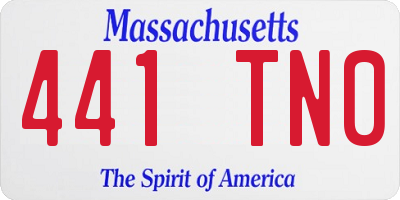 MA license plate 441TN0