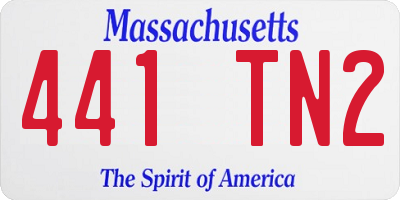 MA license plate 441TN2