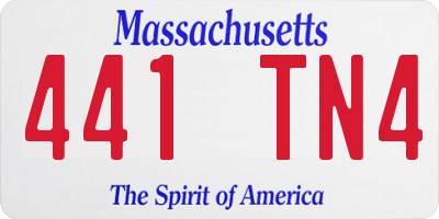 MA license plate 441TN4