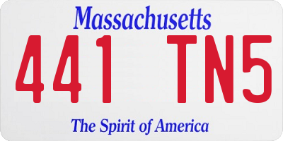 MA license plate 441TN5