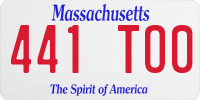MA license plate 441TO0