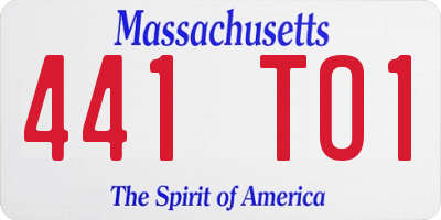 MA license plate 441TO1