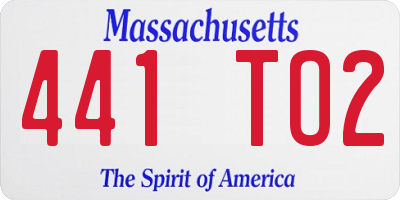 MA license plate 441TO2