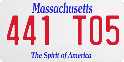 MA license plate 441TO5