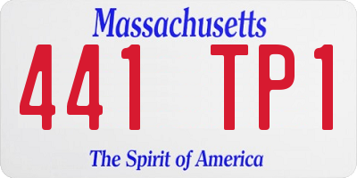 MA license plate 441TP1