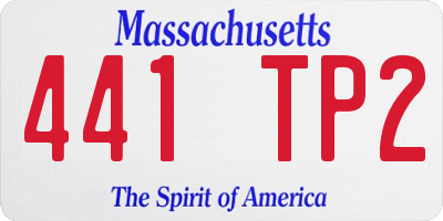 MA license plate 441TP2