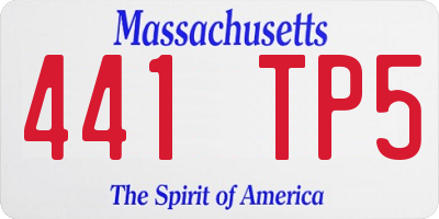 MA license plate 441TP5