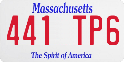 MA license plate 441TP6