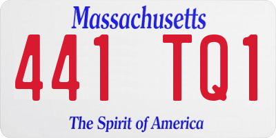 MA license plate 441TQ1