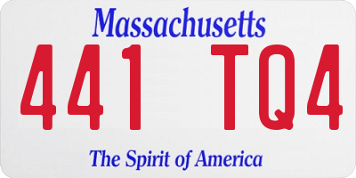 MA license plate 441TQ4