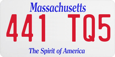 MA license plate 441TQ5