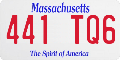 MA license plate 441TQ6