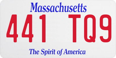 MA license plate 441TQ9
