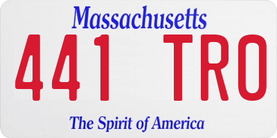MA license plate 441TR0
