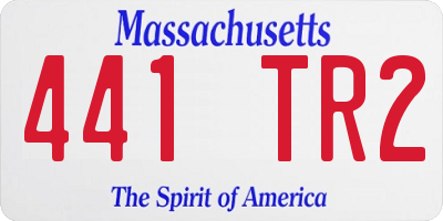 MA license plate 441TR2