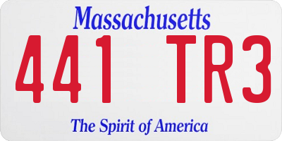 MA license plate 441TR3