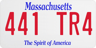 MA license plate 441TR4