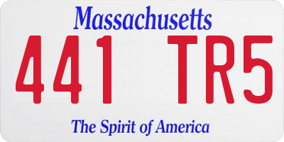 MA license plate 441TR5