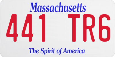 MA license plate 441TR6