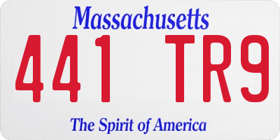 MA license plate 441TR9
