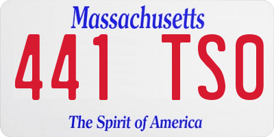 MA license plate 441TS0